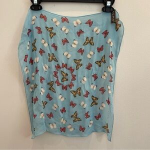 Echo Butterfly Print Scarf - Blue and Multicolor